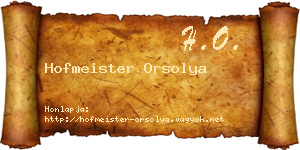 Hofmeister Orsolya névjegykártya